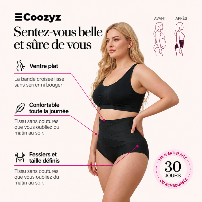 Coozyz – Culotte Gainante Taille Haute Effet Ventre Plat